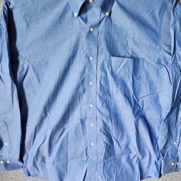 Brooks Brothers Blue Non Iron Long Sleeve Button Down Dress Shirt Size 16 Cotton - Picture 6 of 12